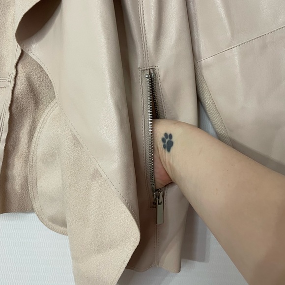 Bagatelle Faux Leather Drape Front Jacket - Women’s Medium - Picture 3 of 9